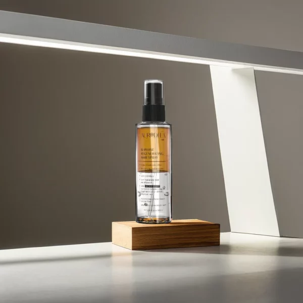 Spray capillaire biphasé régénerant Avec le complexe breveté GLOSSY DEEP™ | EFFET PRIMER, ACTION ANTIFRISOTTIS & PROTECTION DE LA COULEUR SOL27 100ml